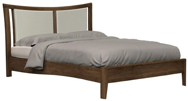 Country View Woodworking Westwood Bedroom Brown Maple Curved Wood and Upholstered Queen Bed-0