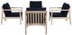 Linon Svana 5-Piece Navy/White Wash Fabric/Wood Outdoor Conversation Set-2