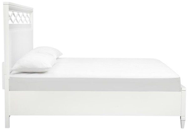 Magnussen Home® Springhouse Whisper White Queen Panel Storage Bed with Upholstered Headboard-2