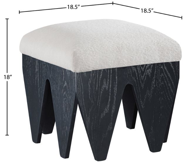 Meridian Furniture Altair Cream/Black Upholstered Bench-3