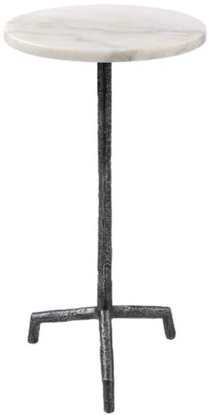 Uttermost® Puritan White Drink Table with Rustic Aged Black Base-3