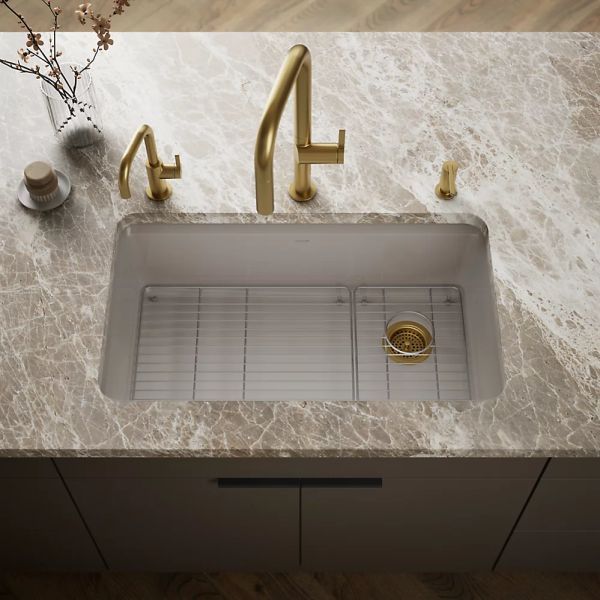 KOHLER® Riverby® Truffle 33" Undermount Single-Bowl Kitchen Sink-1