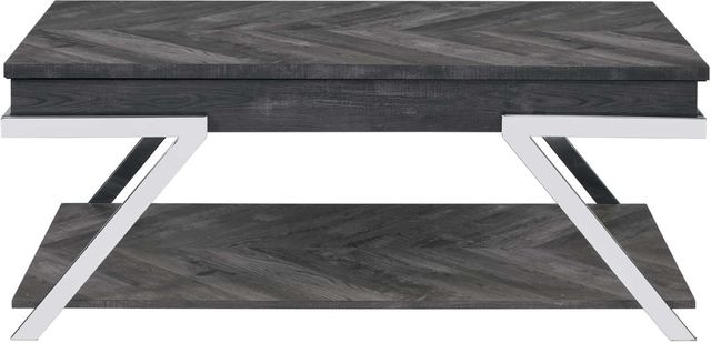 Steve Silver Co. Roma Shadow Gray Cocktail Table with Chrome Base-3
