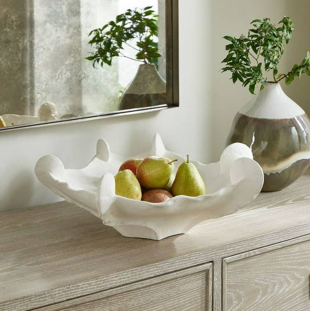 Uttermost® Coral Mirage Matte White Ceramic Indoor-Outdoor Bowl-1