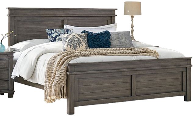 A-America® Glacier Point Graystone Queen Panel Bed-0