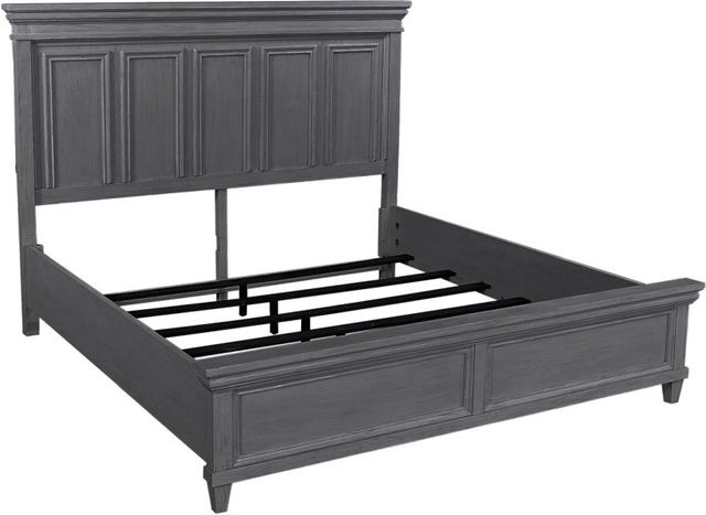 aspenhome® Caraway Aged Slate Queen Panel Bed-2