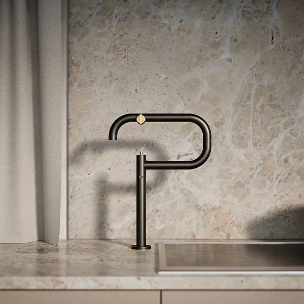 KOHLER® Components® Brushed Moderne Brass/Matte Black Deck-Mount Pot Filler-3