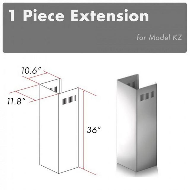 ZLINE 36" Stainless Steel Chimney Extension -3