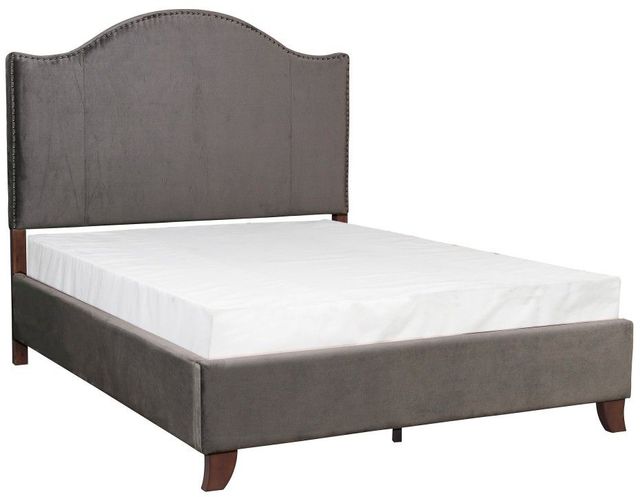 Homelegance® Carlow Gray Queen Upholstered Panel Bed-0