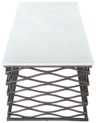 Zuo® Modern Duchess White Coffee Table with Antique Black Steel Base-2