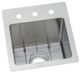 Elkay Crosstown® Polished Satin 15" 3-Hole Single Bowl Dual Mount Bar Sink Kit-0