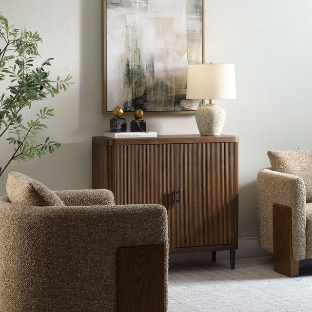Uttermost® Pinstripe Light Walnut 2-Door Cabinet-1