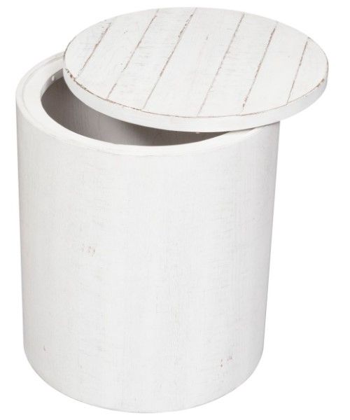 Liberty Furniture Modern Farmhouse Flea Market White Drum End Table-3