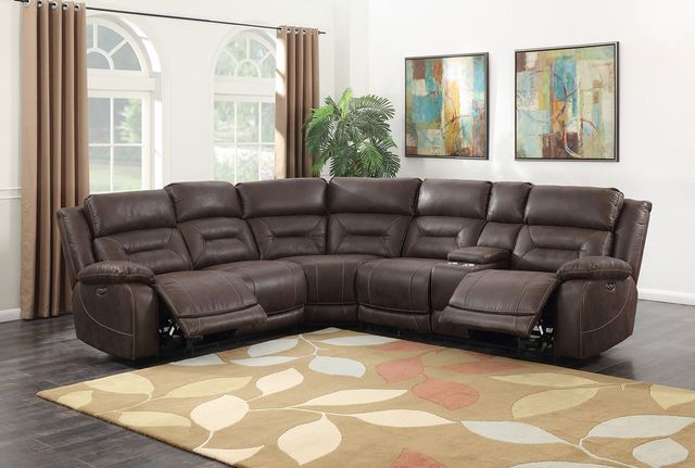 Steve Silver Co. Aria 3-Piece Saddle Brown Power Reclinnig Sectional-1