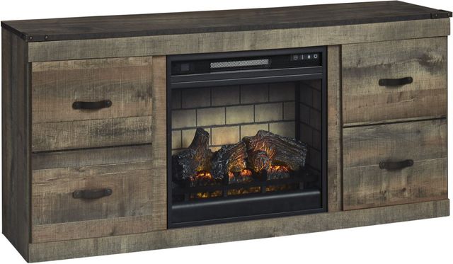 Signature Design by Ashley® Trinell Brown 60" TV Stand with Electric Fireplace-0