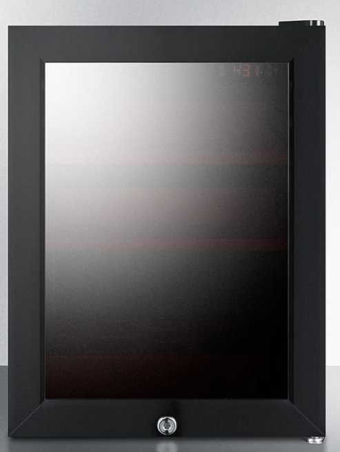 Summit® Black 14" Beautifridge Commercial Cosmetics Refrigerator with Red Lights-0