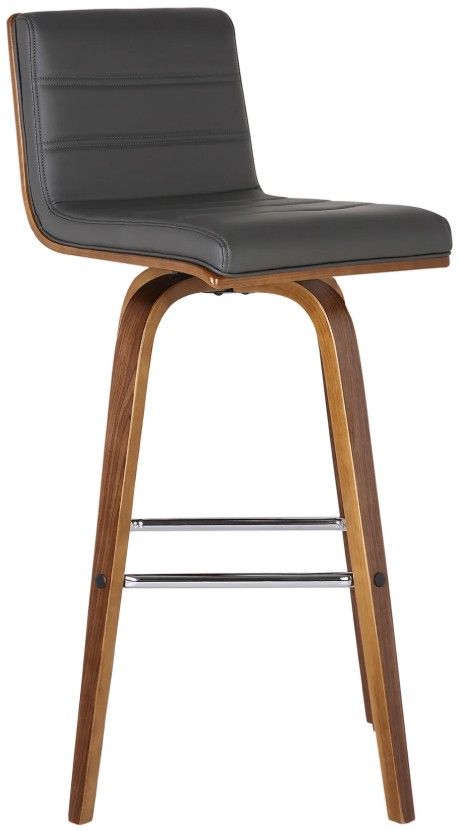 Armen Living Vienna 4-Piece Gray/Walnut Swivel Barstool Set-0