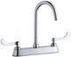 Elkay Chrome 8" Centerset Exposed Deck Laminar Flow Faucet with 5" Gooseneck Spout and 4" Wristblade Handles-0