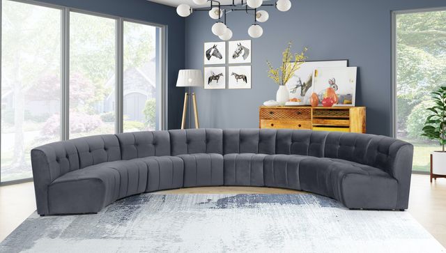 Meridian Furniture Limitless 8-Piece Grey Velvet Modular Sectional-1