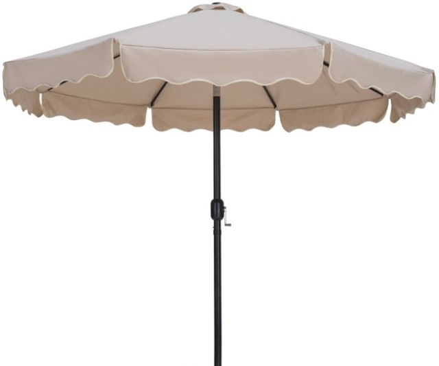 Meridian Furniture Amalfi Beige/Black Aluminum Outdoor Patio Umbrella-0