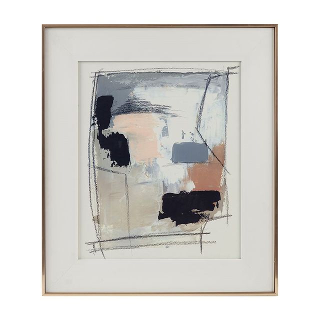 Olliix by Madison Park Abstract Reveal Neutral Double Matted Framed Glass Wall Art-0