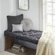 Olliix by Intelligent Design Charcoal Azza Poly Chenille Square Floor Pillow Cushion-4