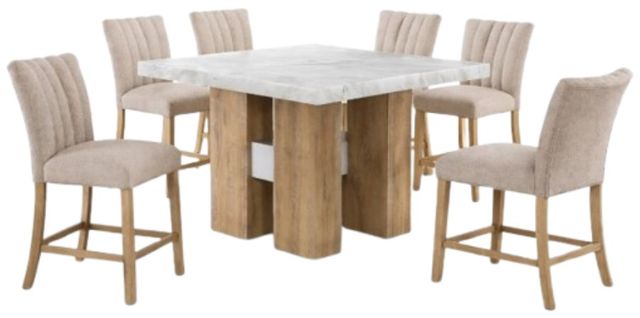Global Furniture USA D04 7-Piece Beige/Natural Silver Occasional Table Set-0