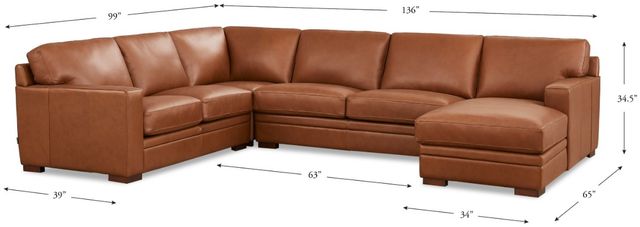 Hydeline® Dillon 4-Piece Nutmeg Brown Right-Arm Facing Sectional-1