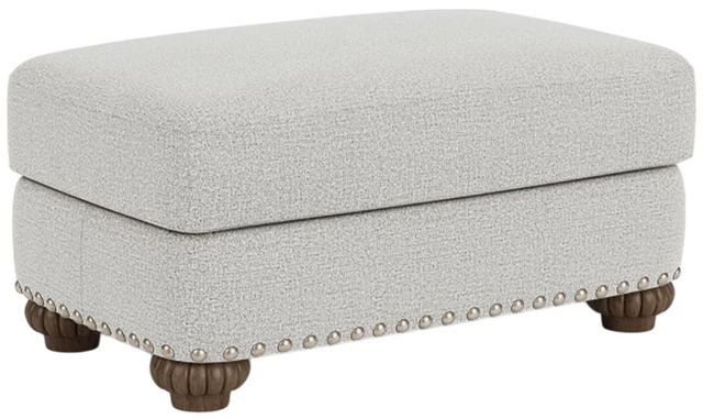 Flexsteel® Patterson Silver Glacier Ottoman with Nailhead Trim-0