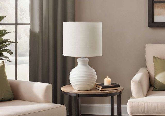 Monarch Specialties Inc. White Resin Table Lamp -2
