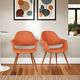 Armen Living Phoebe Orange/Walnut Dining Arm Chair-2