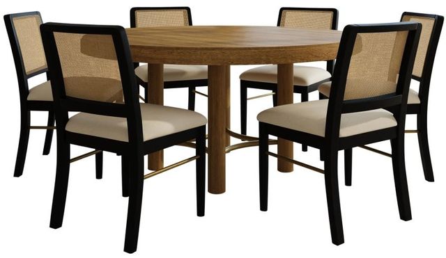 Coaster® Arini 7-Piece Black/Sand Wash Dining Set-0