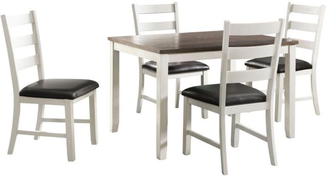 Elements International Martin 5-Piece Dark Brown/White Dining Set-0