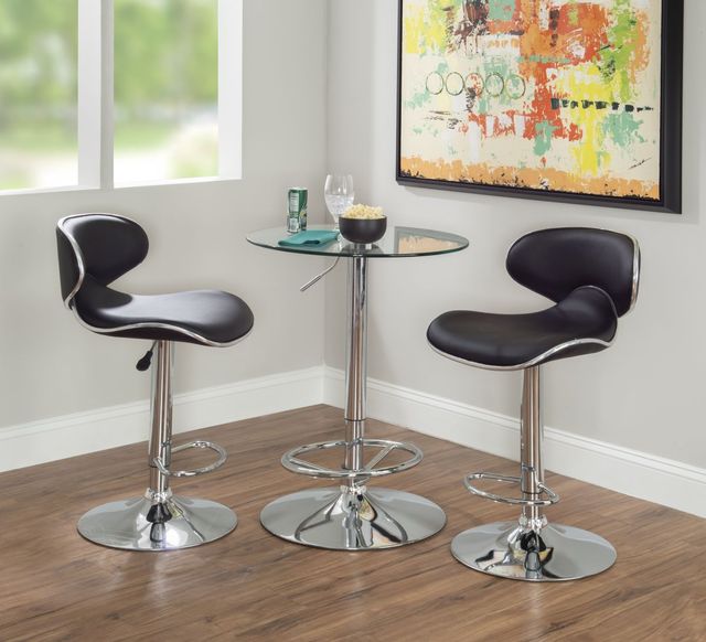Powell® Jenna Glass Top Pub Table with Polished Chrome Base-2