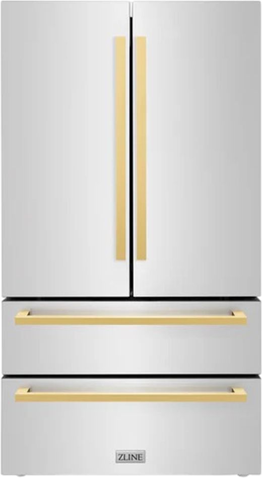 ZLINE Autograph Edition 36" 22.5 Cu. Ft. Stainless Steel Counter Depth Freestanding French Door Refrigerator-0