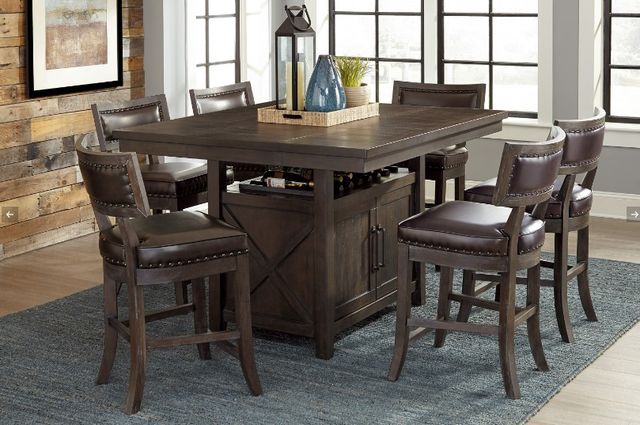 Homelegance® Oxton Cherry Brown Counter Height Table With Storage Base-1