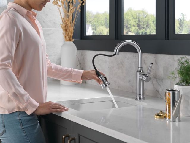 Delta Renaldi® Lumicoat® Arctic Stainless Single Handle Bar/Prep Faucet-3