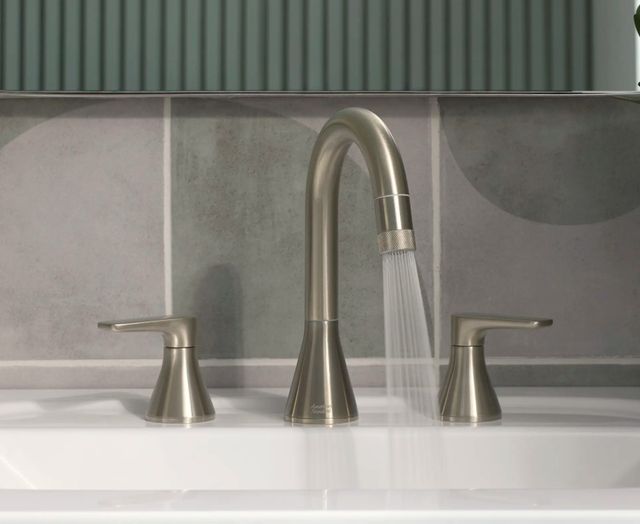 American Standard Aspirations Brushed Nickel 8" Widespread 2-Handle Pull-Down Bathroom Faucet with Drain-2