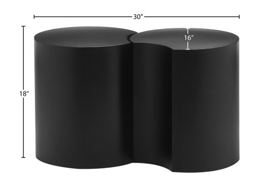 Meridian Furniture Dimple 2-Piece Matte Black 30" Modular Nesting End Table Set -3