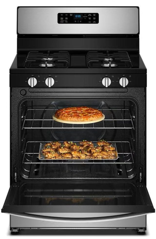 Whirlpool® 30” Stainless Steel Freestanding Gas Range with Crispy Mode and No Preheat Mode-1
