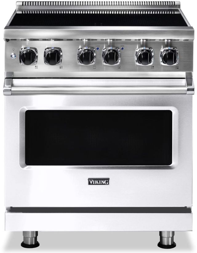 Viking® 30" Frost White Freestanding Induction Range-0