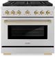 ZLINE Paramount Series Autograph Edition 36" Stainless Steel Pro Style Dual Fuel Range with Polished Gold  Accents -0