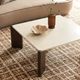 TOV Furniture Restis Cream Quartz Square Coffee Table with Dark Brown Leg-1