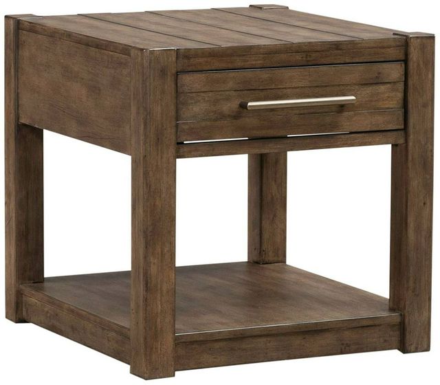 Liberty Furniture Broadmore Cobblestone Brown Drawer End Table-0
