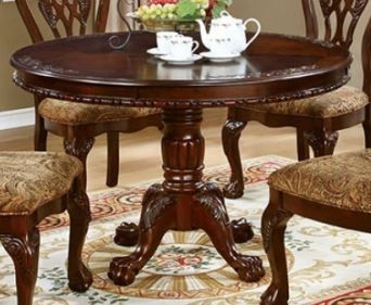 Furniture of America® Elana Brown Cherry Round Dining Table-3