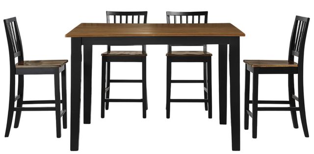 Steve Silver Co. Joplin 5-Piece Ebony/Walnut Counter Table Set-0