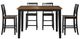 Steve Silver Co. Joplin 5-Piece Ebony/Walnut Counter Table Set-0