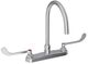 Elkay Chrome 8" Centerset Exposed Deck Laminar Flow Faucet with 8" Gooseneck Spout and 6" Wristblade Handles-0