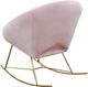 TOV Furniture by TOV Slashed Blush Nolan Velvet Rocking Chair-2