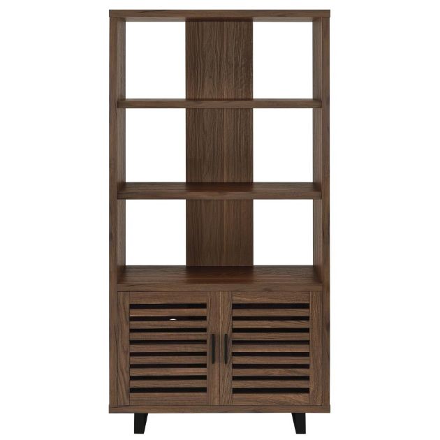 Coaster® Maddox Walnut 71" Cabinet Bookcase-2